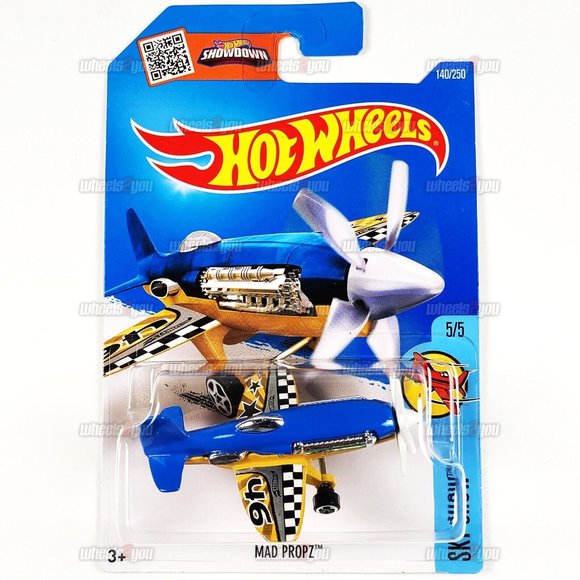 Hot Wheels Mad Propz Blue & Orange Airplane - Picture 4 of 5